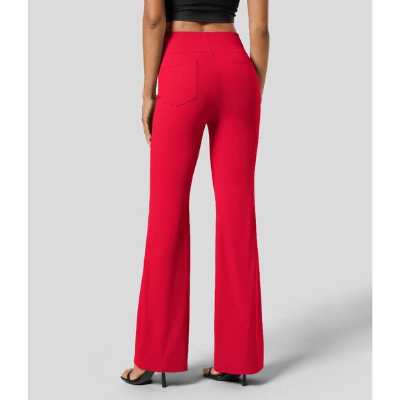 NWT HALARA Flex SculptKnit High Waisted Pocket Work Red Pants SIZE M Petite - Picture 2 of 10
